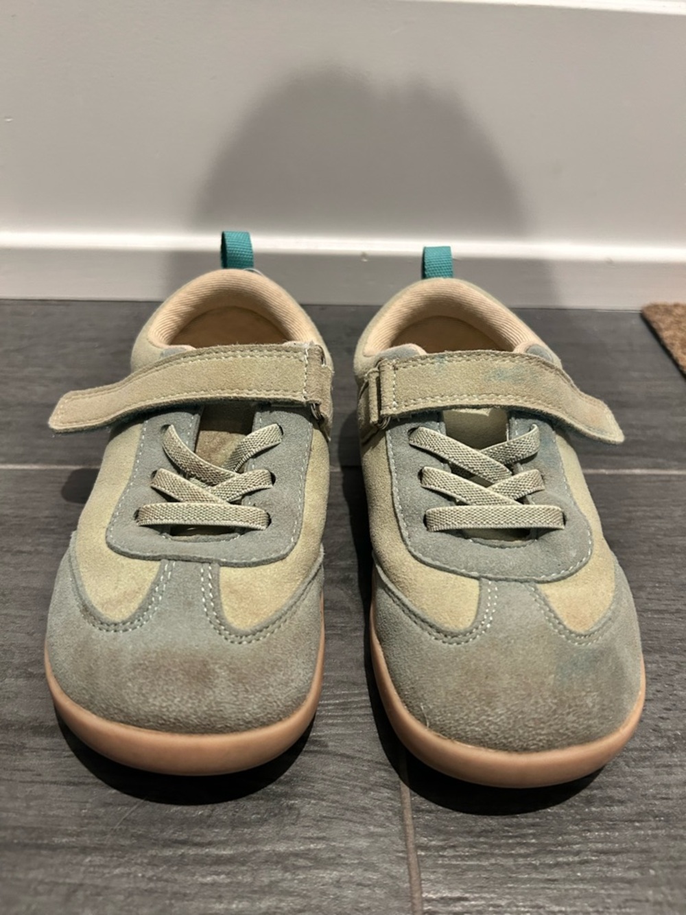 Ten Little Kids Retro Suede Shoes in Light Sage